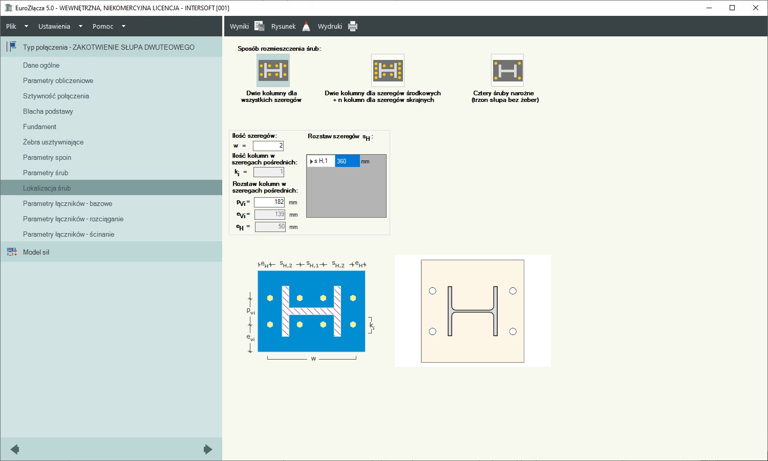 EuroZcza ZAKOTWIENIE SUPA DWUTEOWEGO + DXF 3.0 - licencja roczna | INTERsoft program CAD